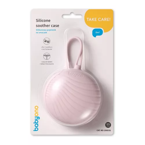 BabyOno Cumitartó tok 2 cuminak szilikon cipzárral - rózsaszín 1569/02