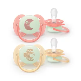   Philips AVENT Játszócumi Ultrasoft éjszakai 0-6hó lányos 2db - hold