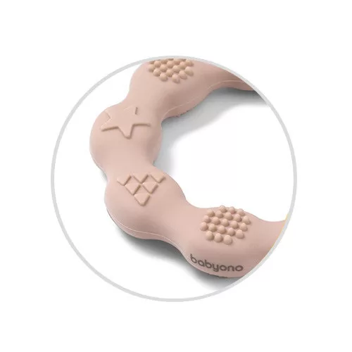 BabyOno Rágóka RING szilikon gyűrű - bézs 825/04
