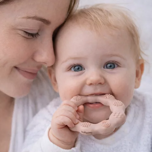 BabyOno Rágóka RING szilikon gyűrű - bézs 825/04