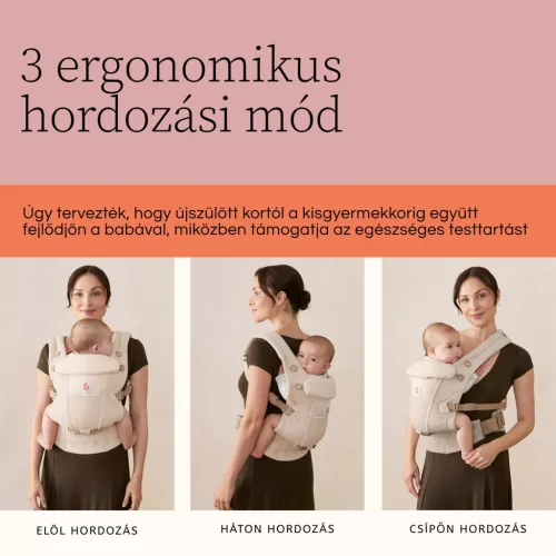 Ergobaby Adapt Soft Flex Mesh Hordozó: Pearl Grey / Gyöngy szürke