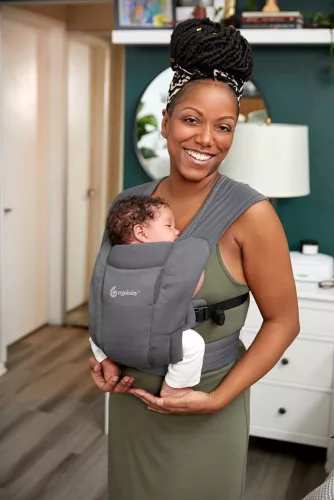 Ergobaby Embrace Hordozó Soft Air Mesh: Washed Black / Mosott fekete