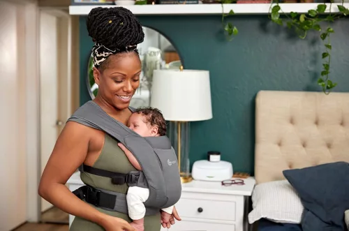 Ergobaby Embrace Hordozó Soft Air Mesh: Washed Black / Mosott fekete