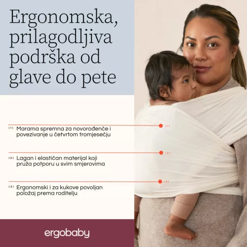 Ergobaby Aura Sustainable Mesh Hordozókendő: Twilight Navy / Kék