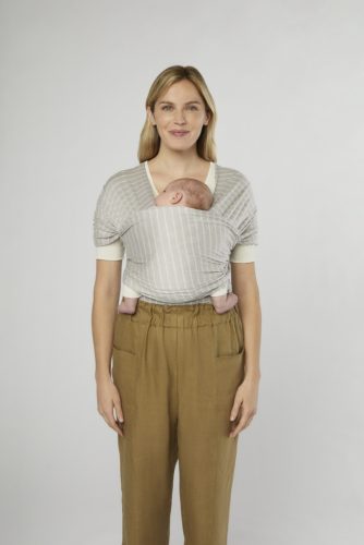 Ergobaby Aura Sustainable Knit Hordozókendő: Grey Stripes / Szürke csíkos