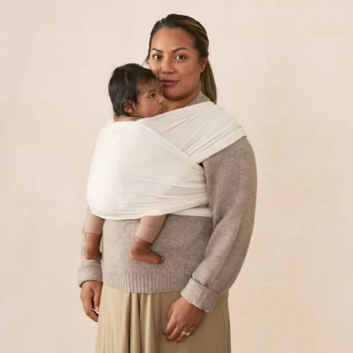 Ergobaby Aura Sustainable Knit Hordozókendő: Grey Stripes / Szürke csíkos