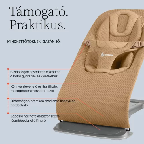 Ergobaby Evolve Pihenőszék Mesh - Light Grey / Világos szürke