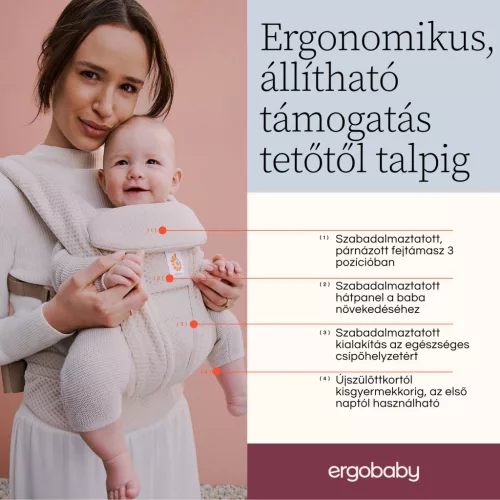 Ergobaby Omni Deluxe Mesh Hordozó - Midnight Blue / Kék
