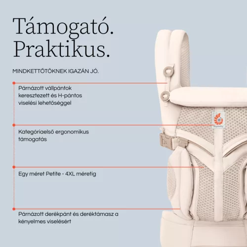 Ergobaby Omni 360 Cool Air Mesh Hordozó: - Pearl Grey / Gyöngy szürke