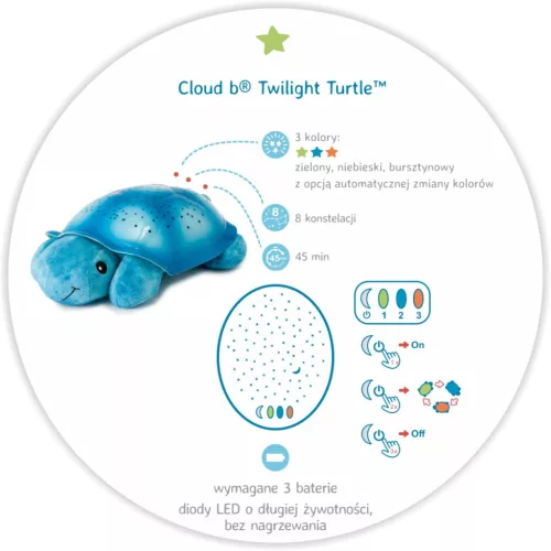 Cloud b Twilight Turtle projektoros csillagvetítő teknős - Blue
