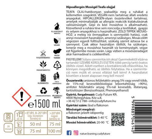 NaturCleaning hipoallergén mosógél 1,5 liter - Teafa-aloe