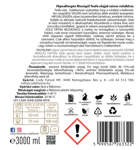 NaturCleaning hipoallergén mosógél 3 liter - Teafa-Aloe