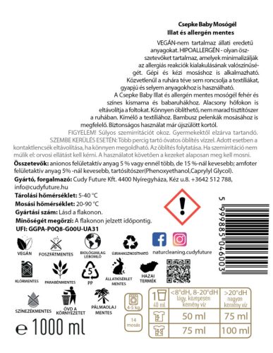 Csepke Baby allergénmentes mosógél 0m+ - 4 liter