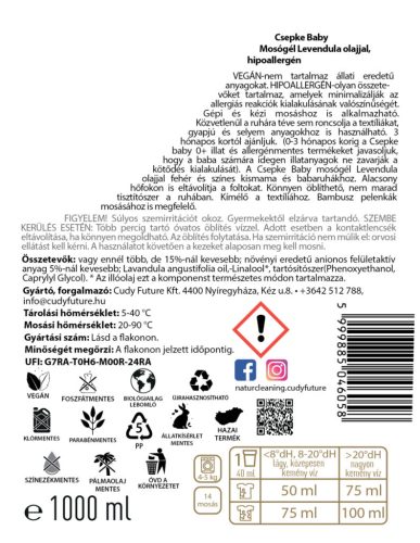 Csepke Baby mosógél levendula olajjal 3m+ - 4 liter