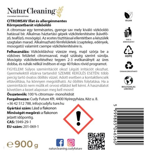 NaturCleaning citromsav 900 g