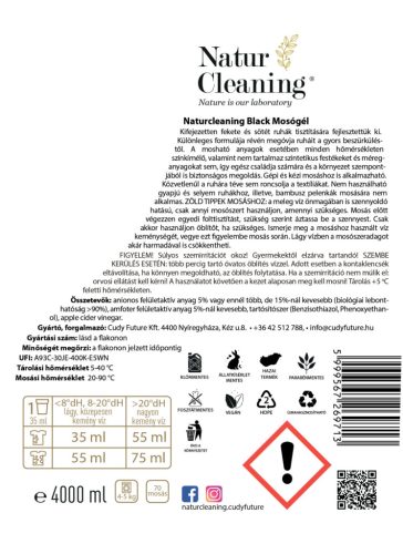 NaturCleaning Black hipoallergén mosógél 4 liter