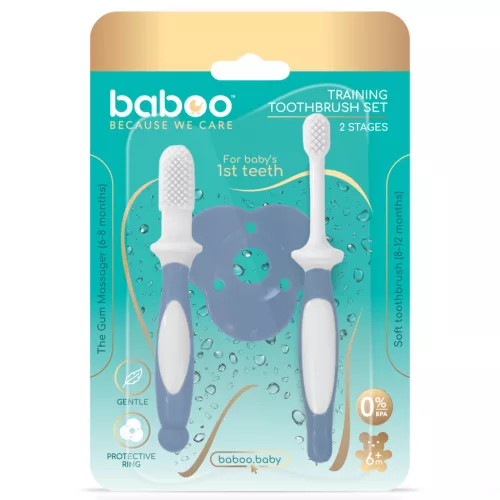 Baboo baba fogkefe szett 6 hónapos kortól - kék
