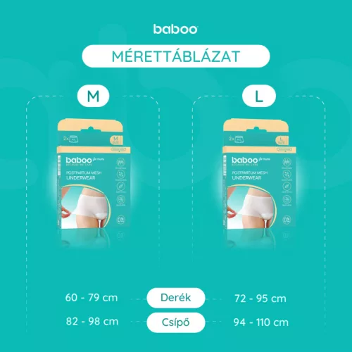 Baboo szülés utáni hálós bugyi 2 db L