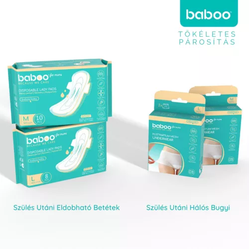 Baboo eldobható szülés utáni betét, 10 db, M, 340 mm