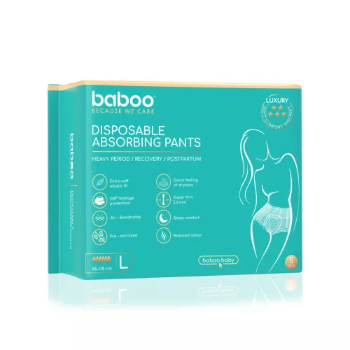 Baboo eldobható nedvszívó fehérnemű, L, 5 db