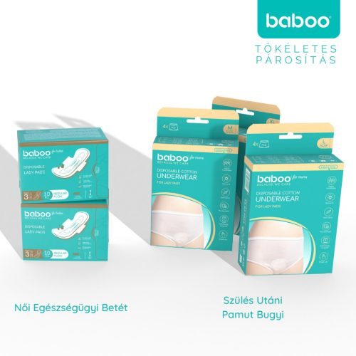 Baboo szülés utáni eldobható pamut alsó 4 db, M