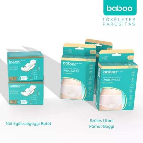 Baboo szülés utáni eldobható pamut alsó 4 db, L