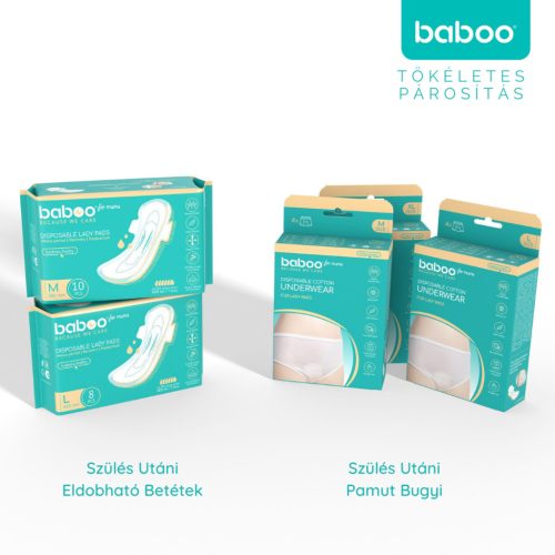 Baboo zülés utáni eldobható pamut alsó 4 db, XL