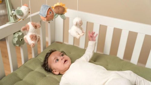 Little Dutch zenélő körforgó natúr fa vázzal - Forest Friends