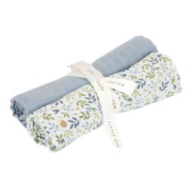   Little Dutch muszlin textilpelenka 70x70 cm 2 db - Forest Adventure & Denim Blue