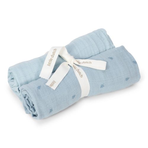 Little Dutch Muszlin textilpelenka 70x70 - Pure Denim Blue