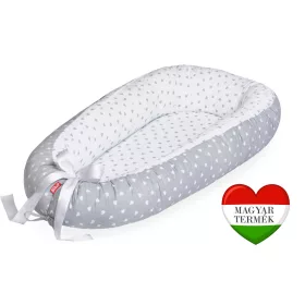   Scamp babafészek - kókuszbetétes /LittleHeartWhiteGray (Szives)