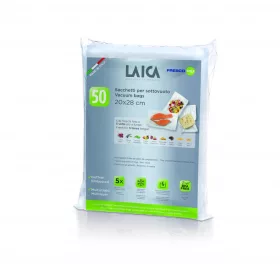   Laica légcsatornás, EXTRA erős, BPA mentes vákuumcsomagoló tasak 20 x 28 cm, 50 db