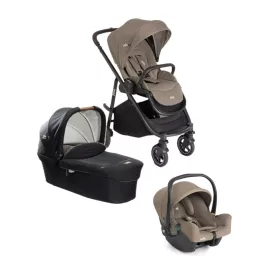   Joie Versatrax babakocsi szett i-Snug2 hordozó Cashew+ Signature Ramble mózeskosár Eclipse