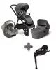 Joie Signature Finiti 2in1 babakocsi Ebony + i-Snug 2 hordozó Pebble + i-Base Encore bázistalp