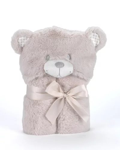 Mora POMPON BEAR P86 pléd 75x95 02 - beige dobozos