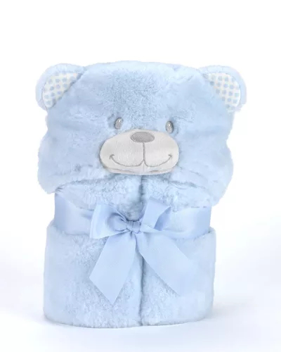 Mora POMPON BEAR P86 pléd 75*95 05 - blue dobozos