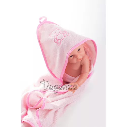 Vaganza Fürdőlepedő hímzett 110×110 - Rózsaszín/Pink/Maci (Több minta)