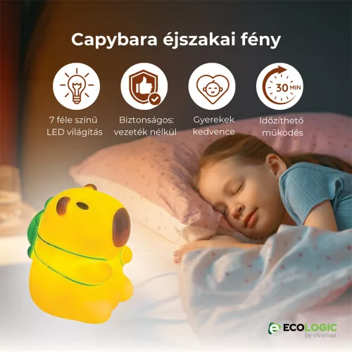 EcoLogic Capybara éjszakai fény