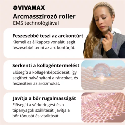Vivamax Arcmasszírozó roller EMS technológiával