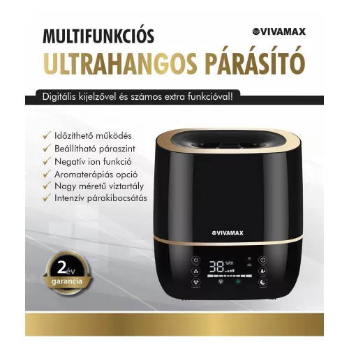 Vivamax Multifunkciós ultrahangos párásító 5l-es víztartállyal
