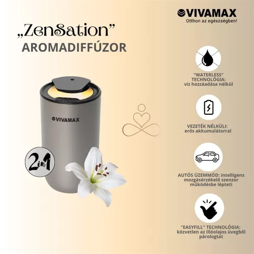 Vivamax "ZenSation" autós aromadiffúzor (ezüst)