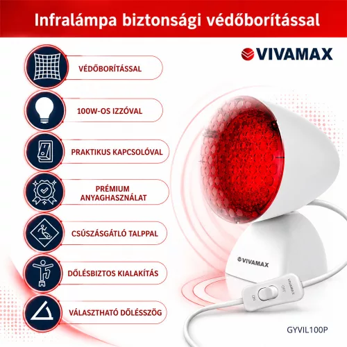 Vivamax Infralámpa (100 W) biztonsági védőborítással