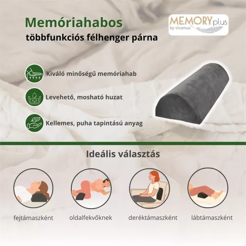 Vivamax Memóriahabos többfunkciós félhenger párna