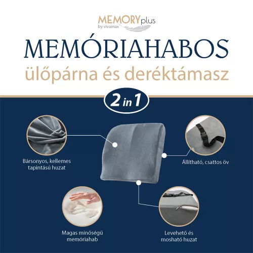 Vivamax Memóriahabos ülőpárna és deréktámasz (2in1)