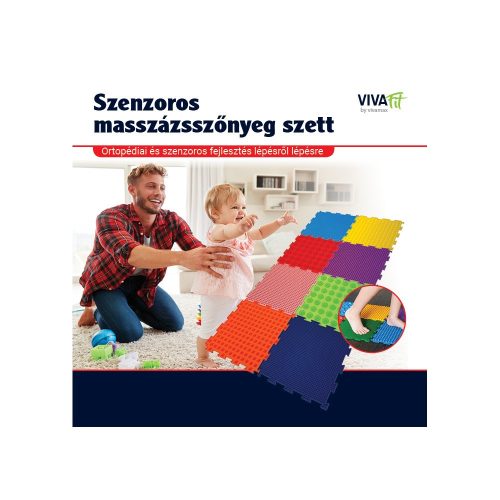 VivaFit Szenzoros masszázsszőnyeg szett (8 darabos)