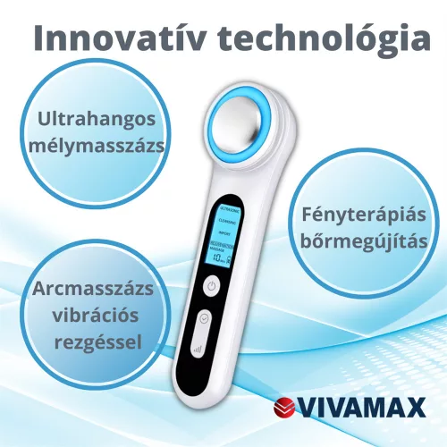 Vivamax SkinMax Ultrahangos mélymasszázs készülék fényterápiával