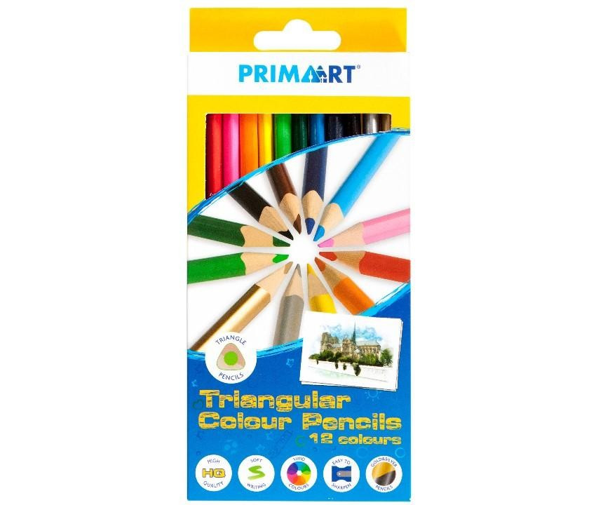 Prima Art háromszögletű színes ceruza - 12 Darab