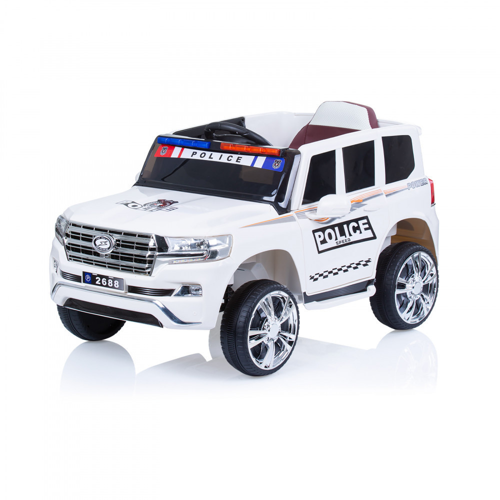 Chipolino SUV POLICE PATROL elektromos autó bőr üléssel - fehér