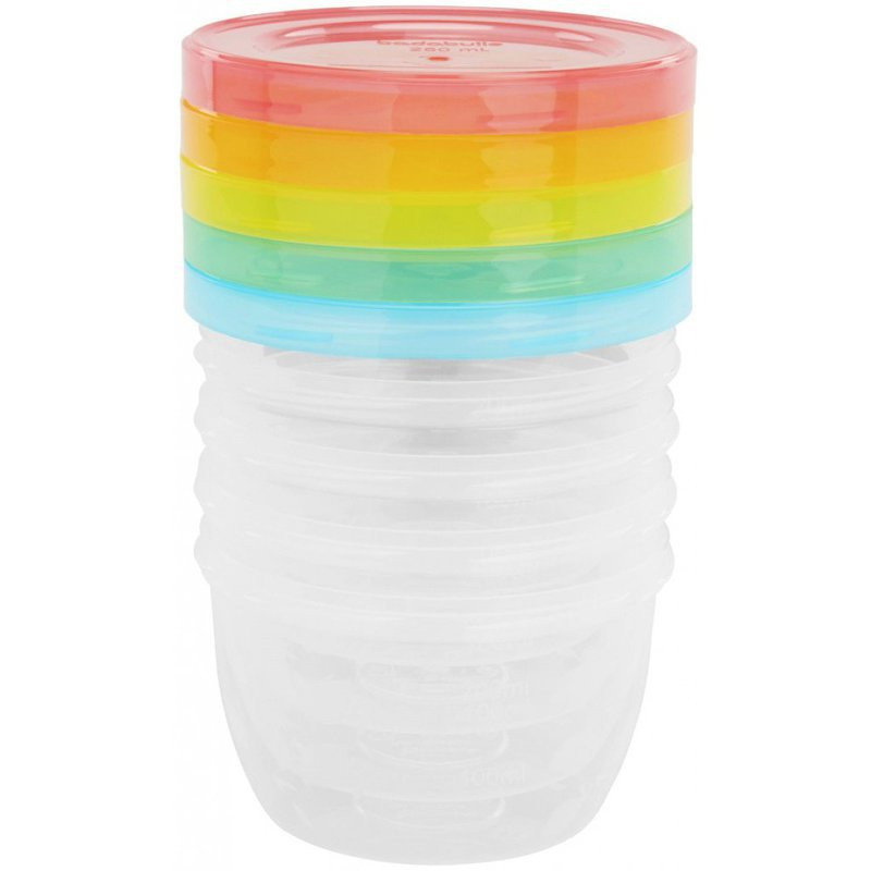 Badabulle - Ételtároló maxi, 5x250ml, Fun, B004304